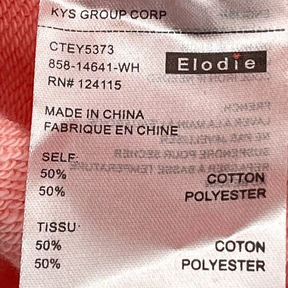 Elodie Dolman Sleeves Crop Sweater Women XL Pink Coral Marble Tie Dye Pullover - Picture 4 of 6